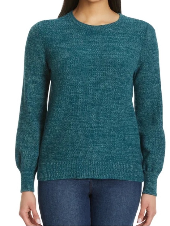 Gloria Vanderbilt Sweaters - NEW Gloria Vanderbilt Women’s Teal Crewneck Sweater